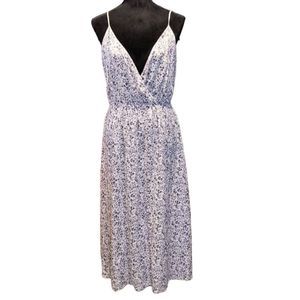 Reformation Size 6 White Floral Bianka Midi Dress